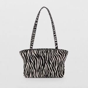 Mango NWR Zebra-print leather bag